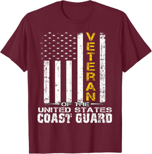 Veteran of the United States US Coast Guard T-Shirt - T-Shirt | Maroon