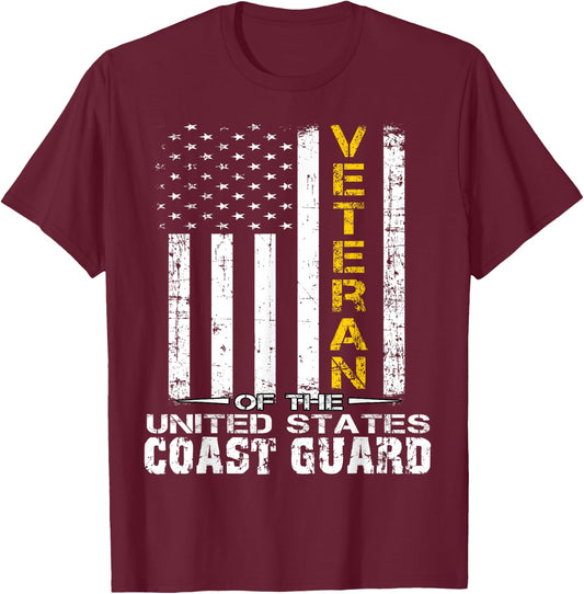 Veteran of the United States US Coast Guard T-Shirt - T-Shirt | Maroon