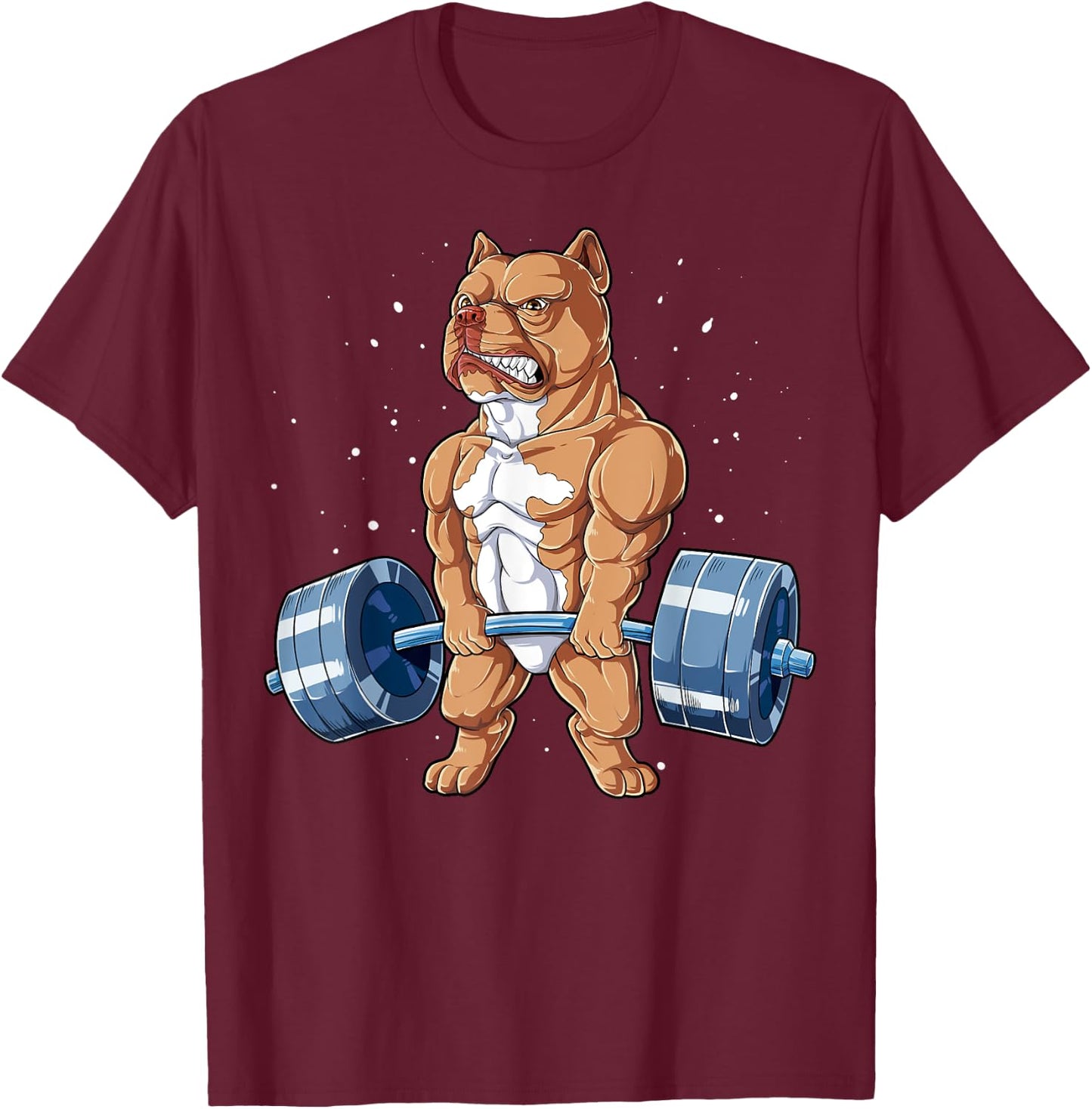Pit Bull Weightlifting Funny Deadlift Men Fitness Gym Gifts T-Shirt - T-Shirt | Maroon