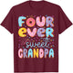 Four Ever Sweet Grandpa 4th Birthday Girl Donut Lover T-Shirt - T-Shirt | Maroon