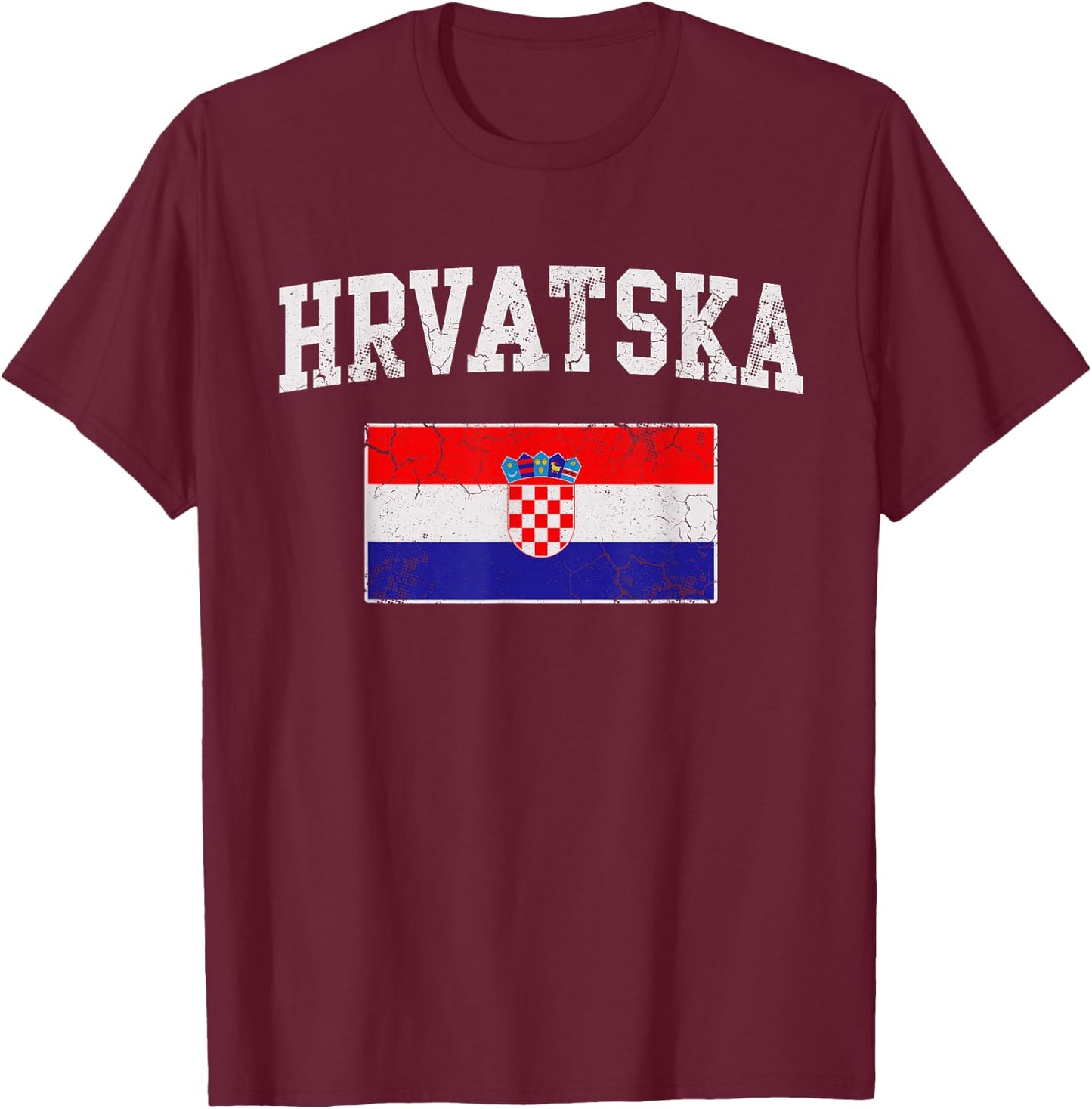 Hrvatska Croatia Flag Croatian Men Women Kids T-Shirt - T-Shirt | Maroon