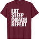 Eat Sleep Coach Volleyball Repeat Funny T-Shirt - T-Shirt | Maroon