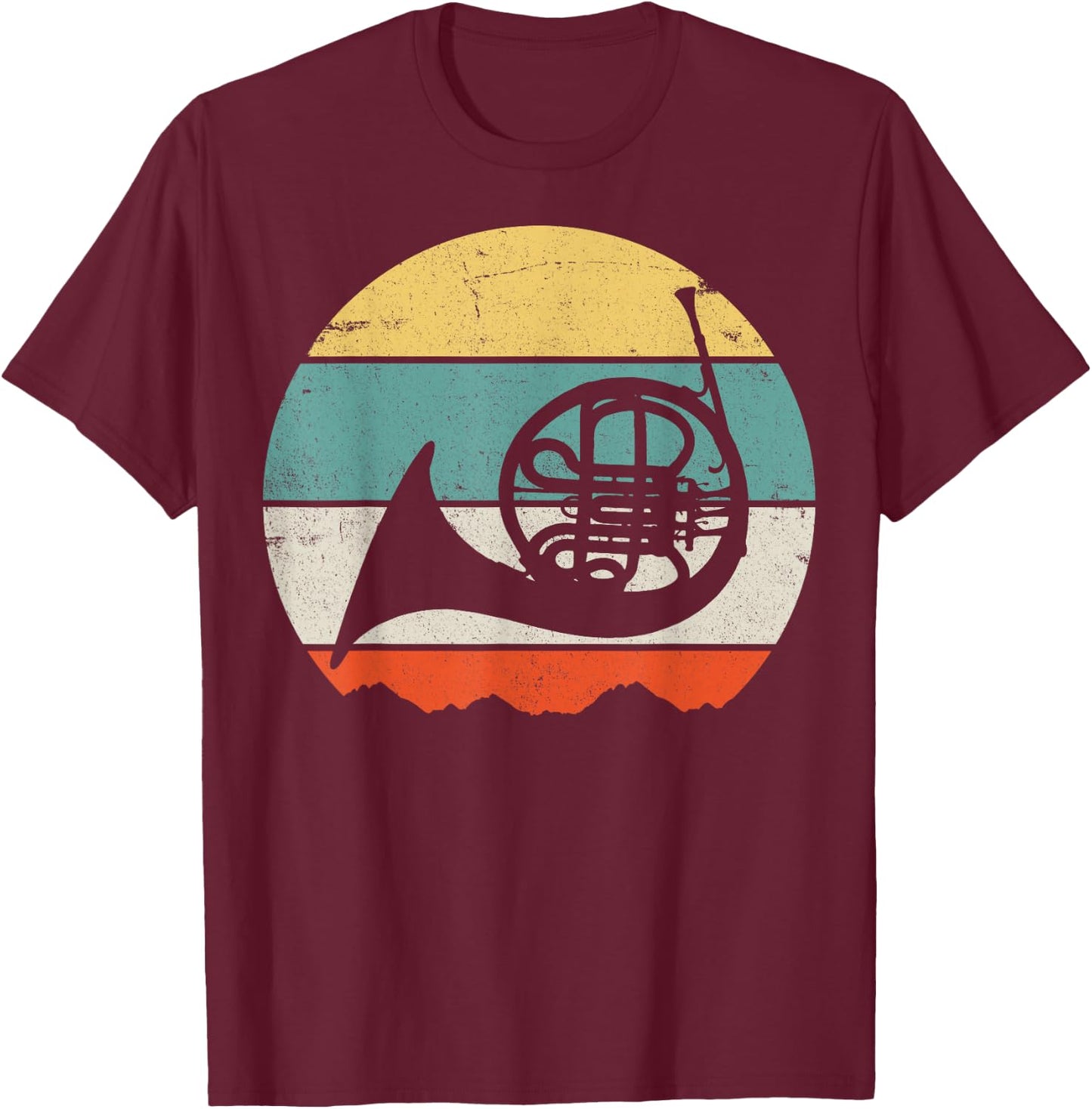 French Horn T-Shirt - T-Shirt | Maroon