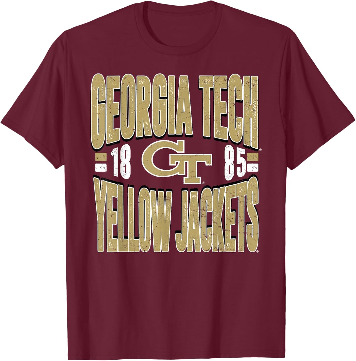 Georgia Tech Yellow Jackets Vintage 90's Retro Navy T-Shirt - T-Shirt | Maroon
