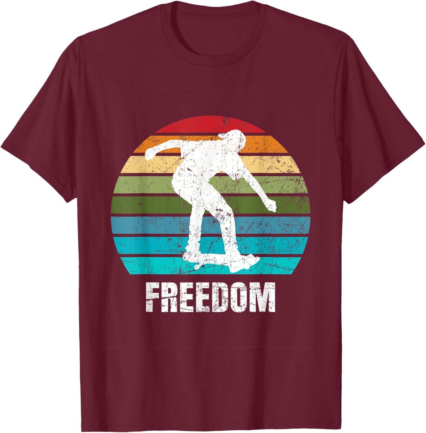 Skateboard means freedom T-Shirt - T-Shirt | Maroon