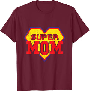 Super Mom Superhero Mother's Day Mother Mum Mummy Hero Mami T-Shirt - T-Shirt | Maroon