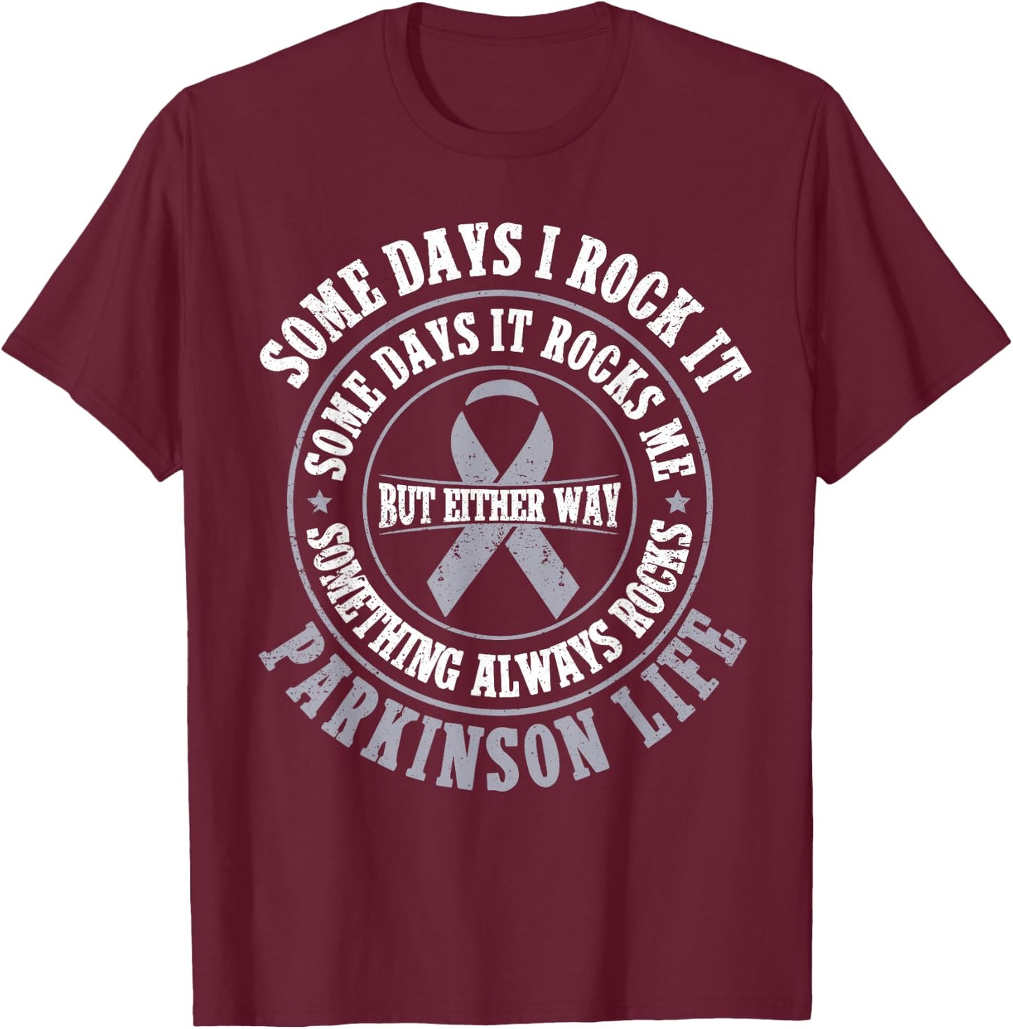 Funny Parkinsons Warrior Parkinsons Disease Awareness T-Shirt - T-Shirt | Maroon