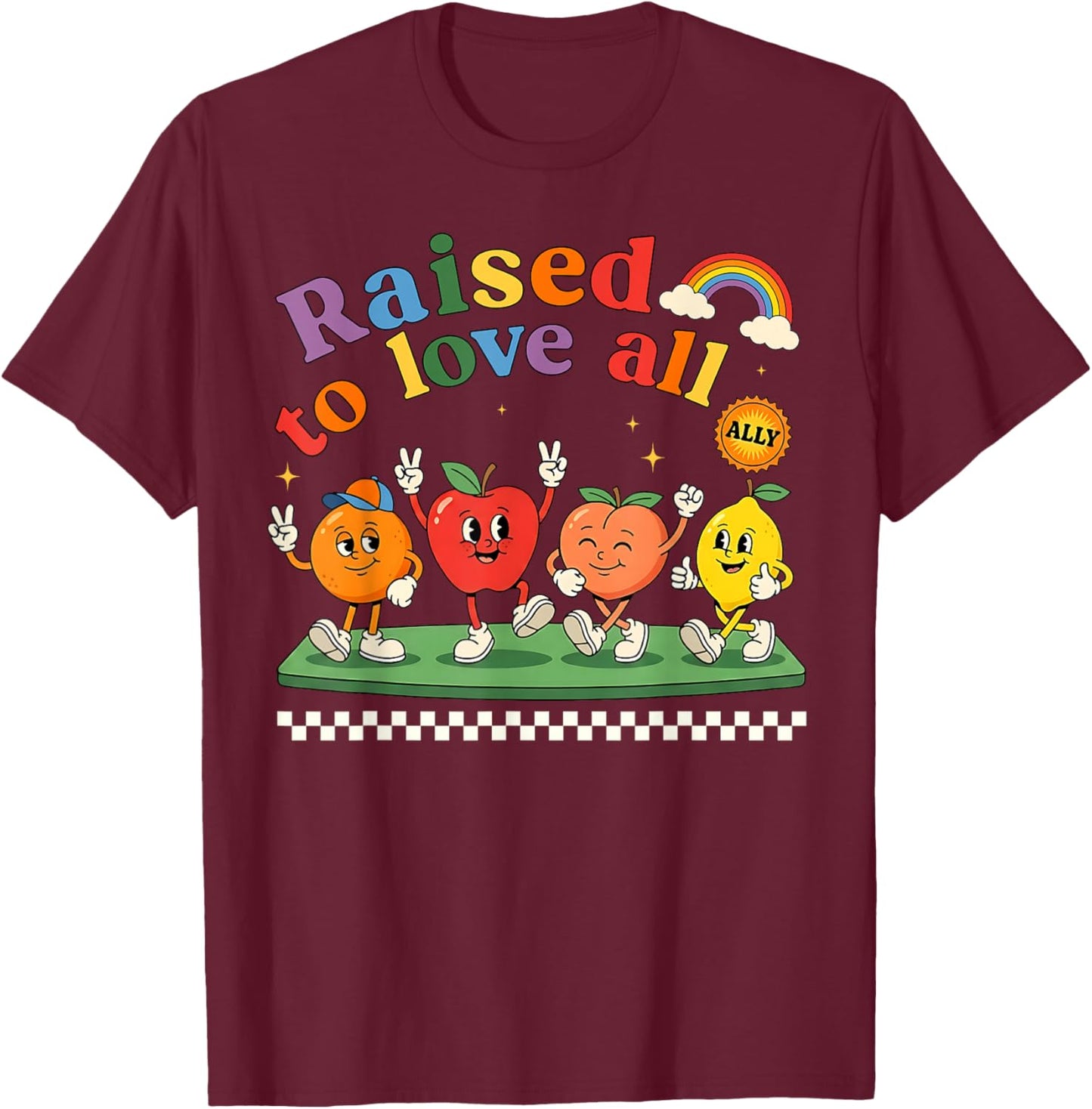 Raised to Love You LGBTQ Pride Month Equality Boys Girls T-Shirt - T-Shirt | Maroon