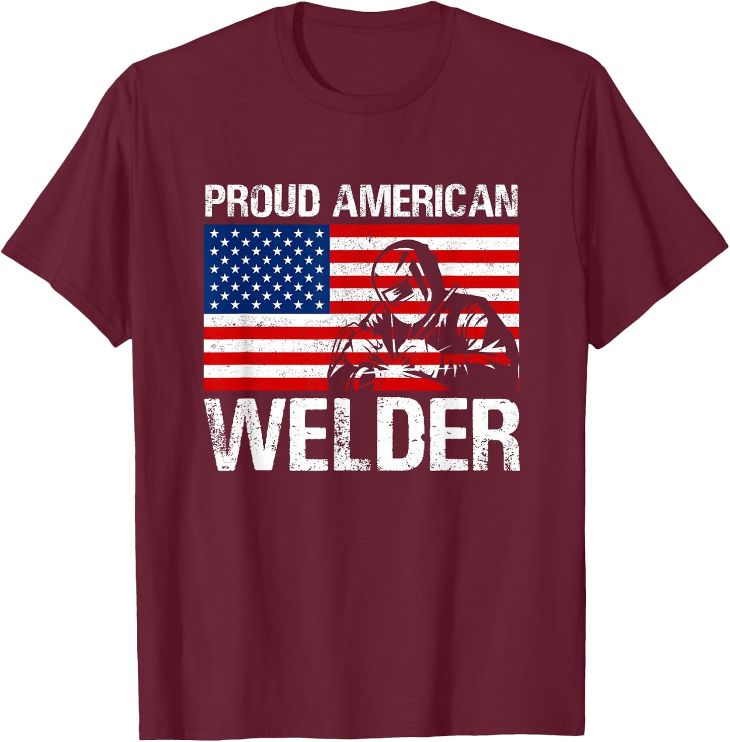 Proud American Welder product Welder Gifts T-Shirt - T-Shirt | Maroon