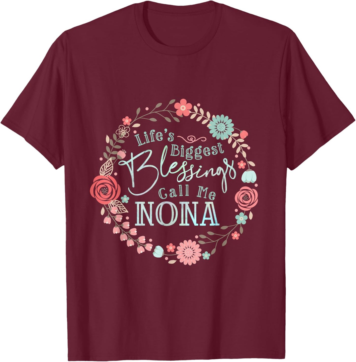 Nona grandmothers T Shirt Cute grandma T-Shirt - T-Shirt | Maroon