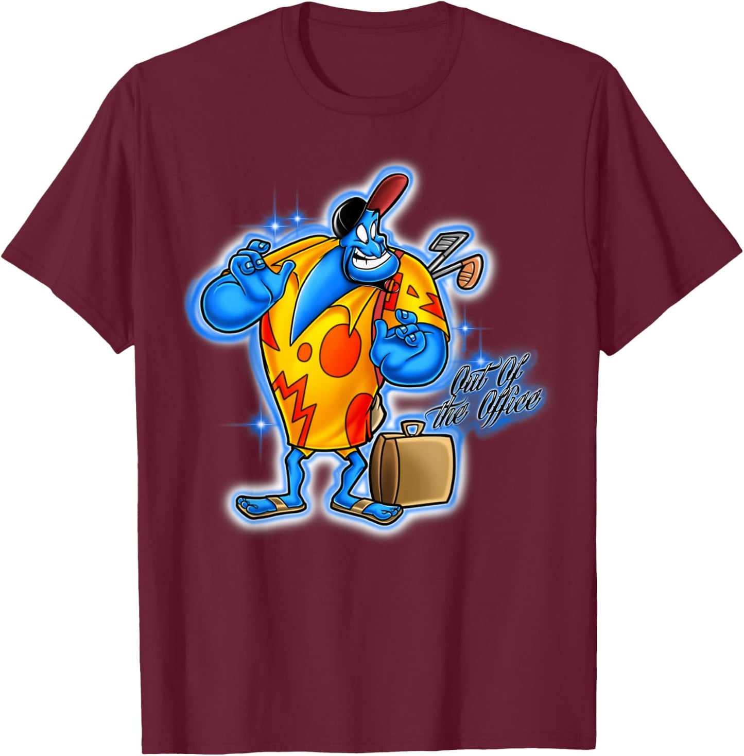 Disney Aladdin Genie On Vacation Graphic T-Shirt - T-Shirt | Maroon