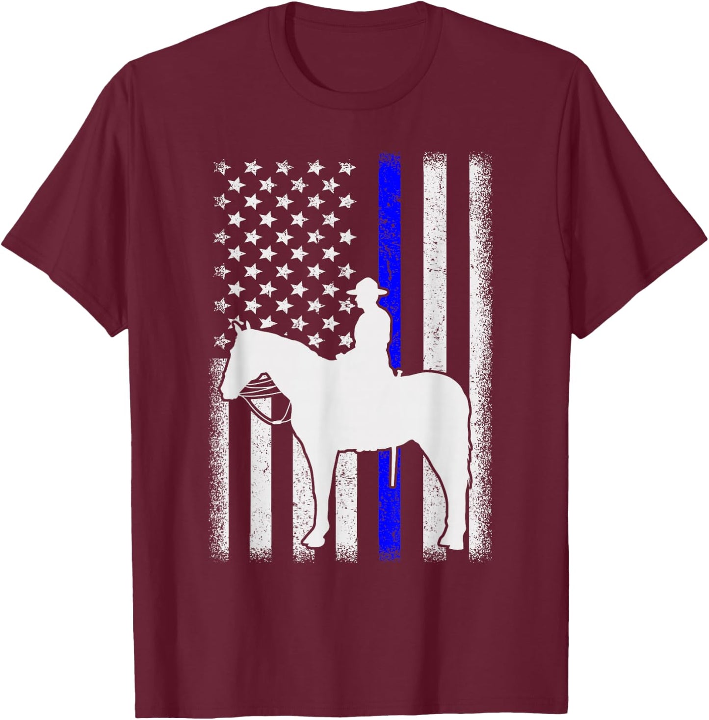 Police Officer Mounted Patrol Cops Law Enforcement T-Shirt - T-Shirt | Maroon