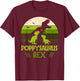 Poppysaurus Rex 2 Kids Sunset For Fathers Day Gift T-Shirt - T-Shirt | Maroon
