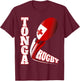 Tonga Rugby Fan Distressed Marbled Text Graphic T-Shirt - T-Shirt | Maroon