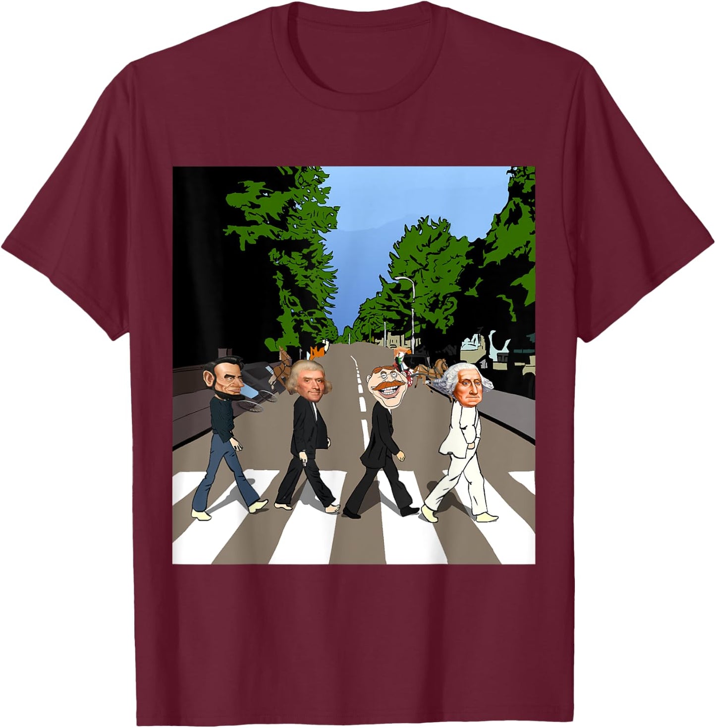 Presidents Day Shirt Lincoln, Washington,Jefferson,Theodore T-Shirt - T-Shirt | Maroon