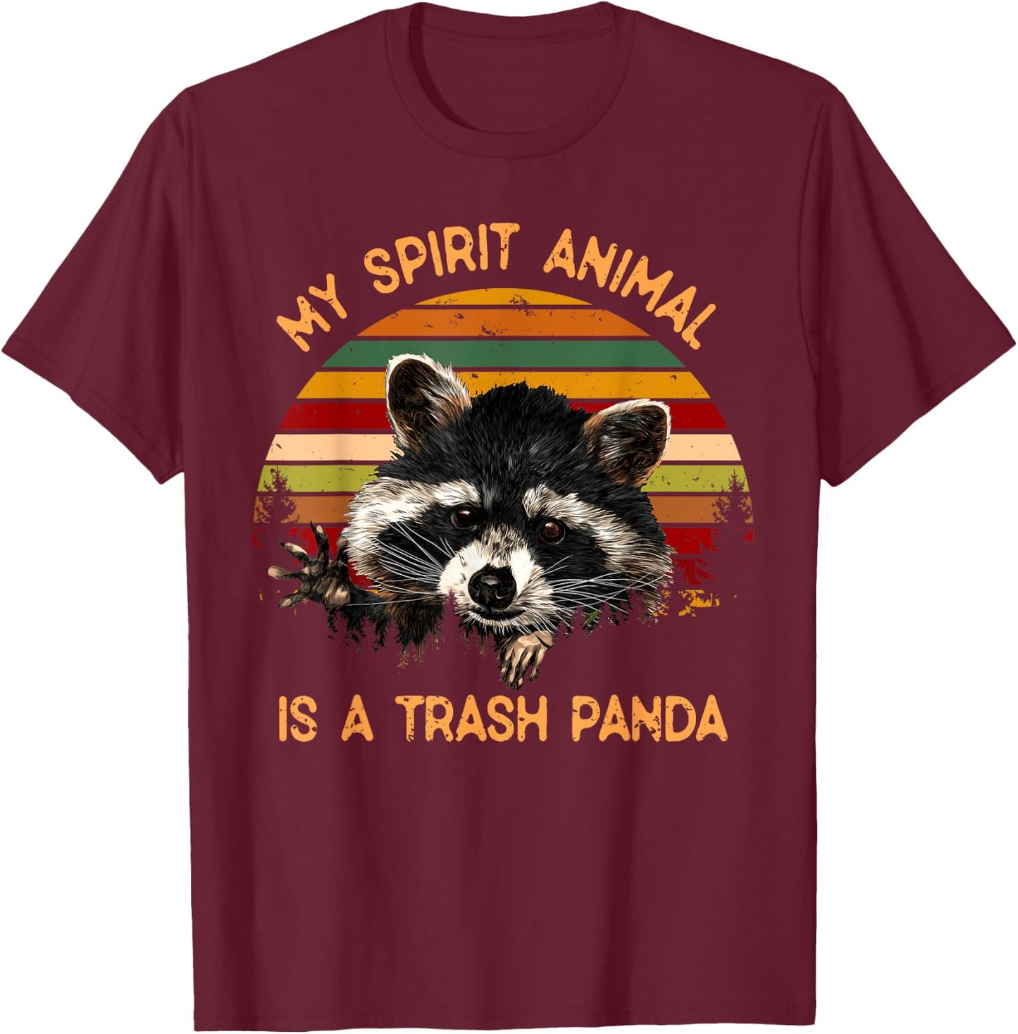 Vintage My Spirit Animal Is A Trash Panda T-Shirt - T-Shirt | Maroon