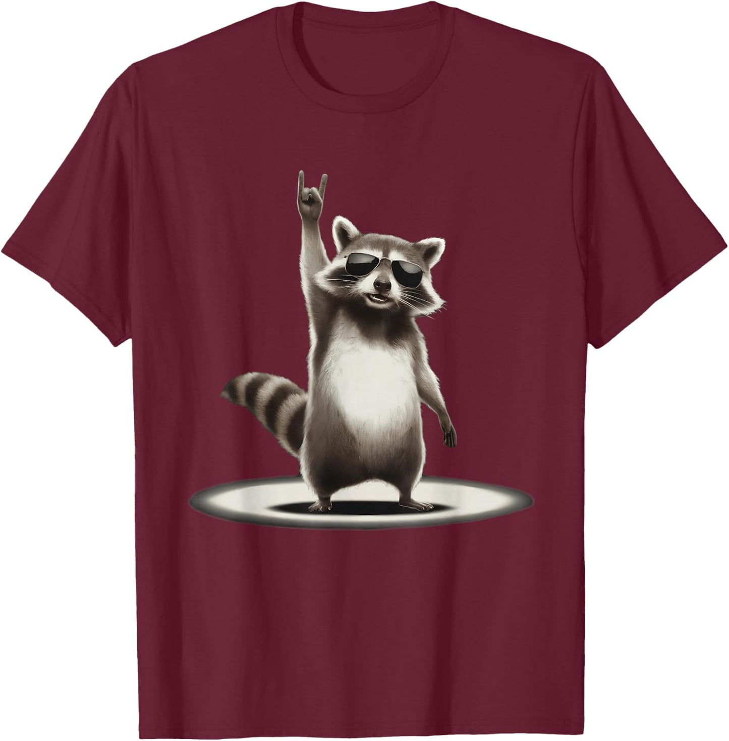 Raccoon Rock Music Men Kids Women Funny Raccoon T-Shirt - T-Shirt | Maroon