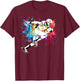 American Football Player Paint T-Shirt - T-Shirt | Maroon