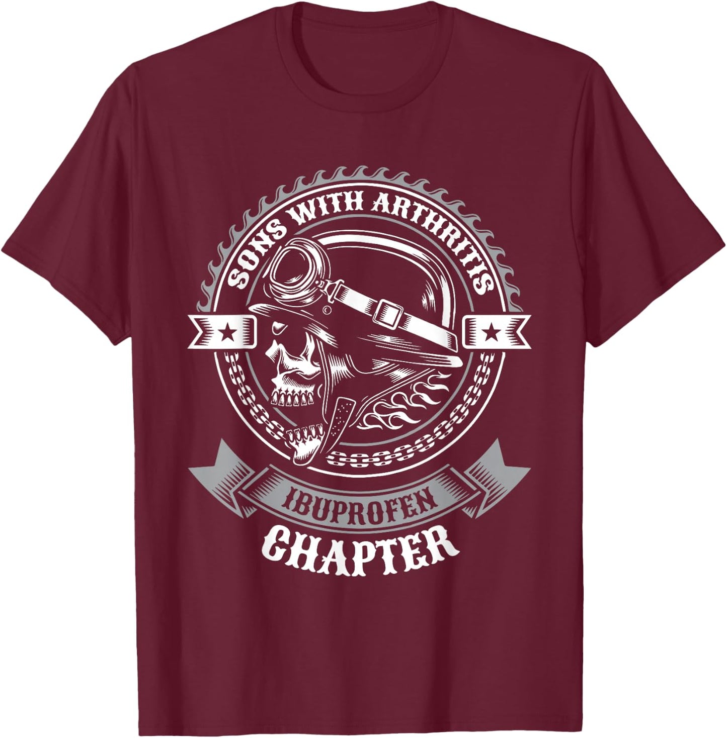 SONS WITH ARTHRITIS Humorous Motorcycle Funny Weekend Riders T-Shirt - T-Shirt | Maroon