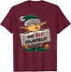 Christmas Bad Elf Dirty Pun "Go Elf Yourself" Provocative T-Shirt - T-Shirt | Maroon