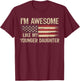I’m Awesome Like My Younger Daughter Retro USA Flag T-Shirt - T-Shirt | Maroon