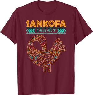 Black History Afrocentric Sankofa Tribal Design T-Shirt - T-Shirt | Maroon