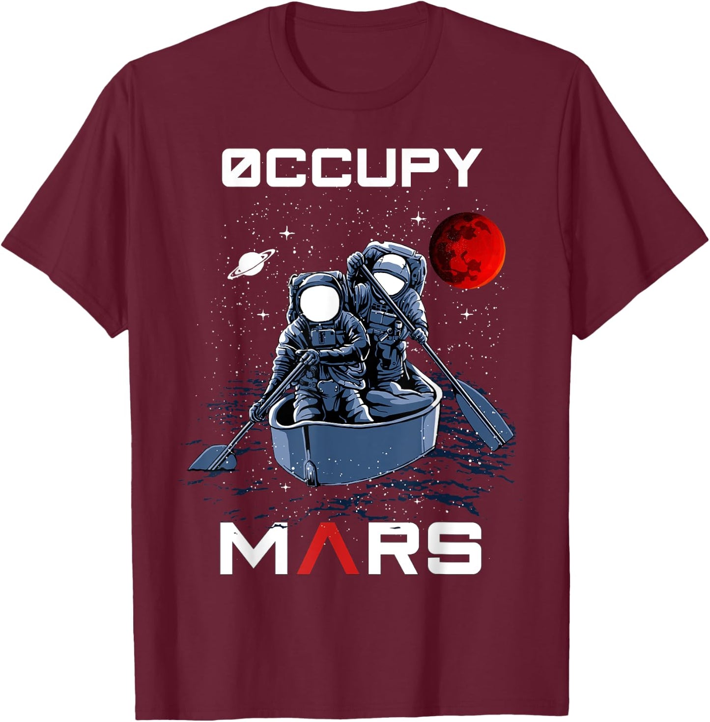 Occupy Mars Astronauts in Space for Kids, Boys T-Shirt - T-Shirt | Maroon