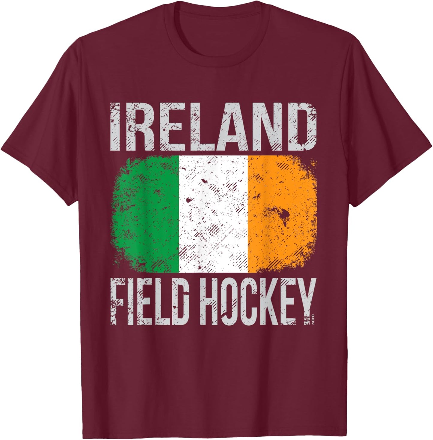 Ireland Field Hockey, Irish Flag T-Shirt - T-Shirt | Maroon