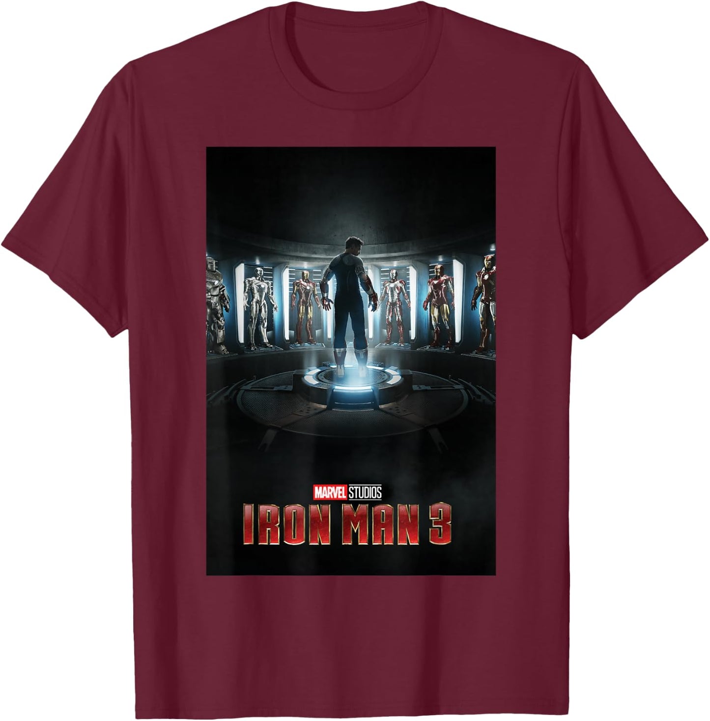 Marvel Studios Iron Man 3 Movie Poster Graphic T-Shirt - T-Shirt | Maroon