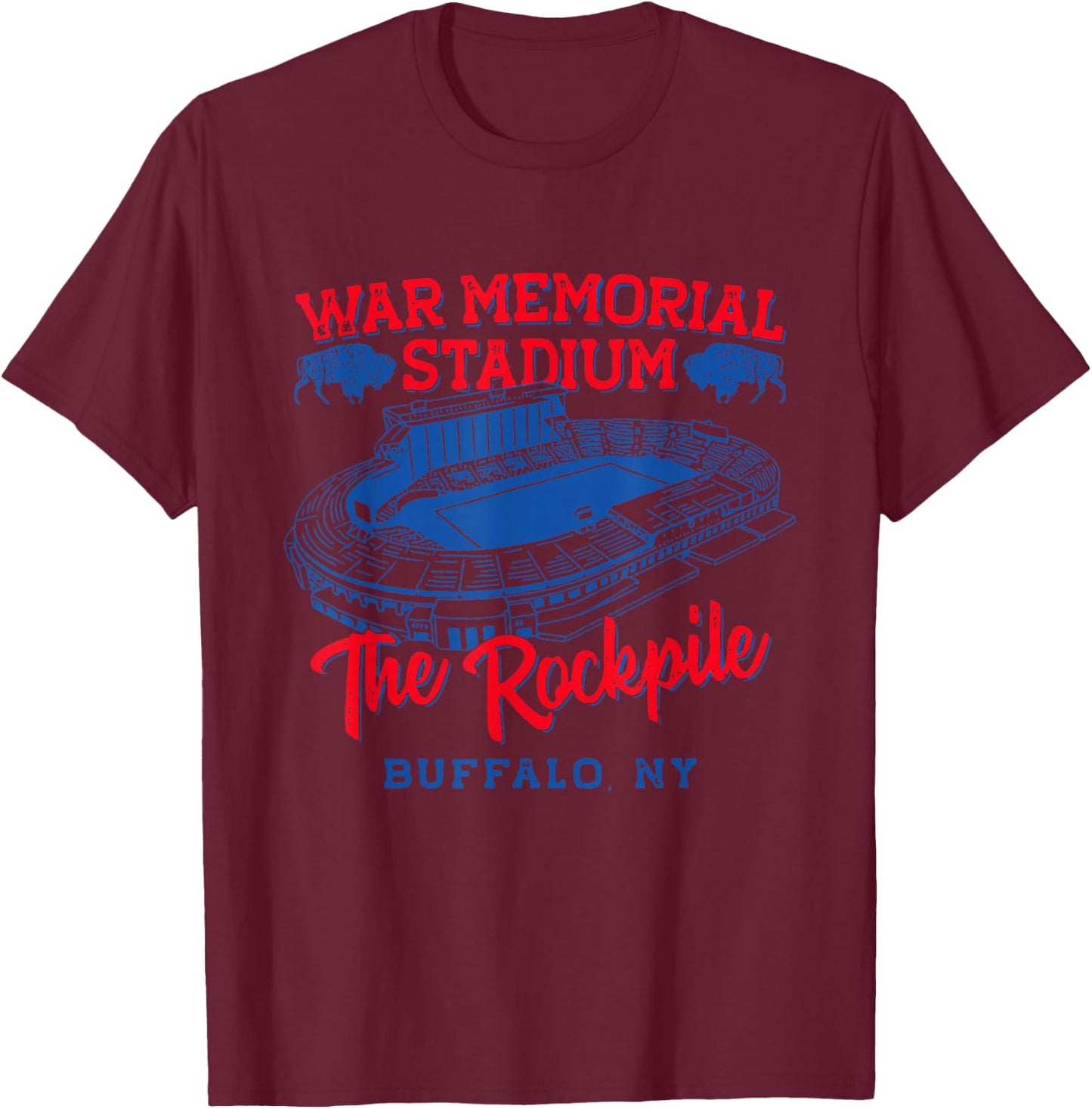 THE ROCKPILE Buffalo New York War Memorial Stadium NY T-Shirt - T-Shirt | Maroon