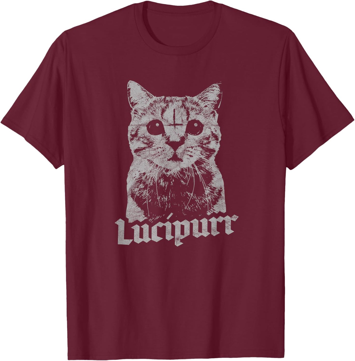 Lucifer Occult Satanic Cat Lucipurr Antichrist Baphomet 666 Women T-Shirt - T-Shirt | Maroon