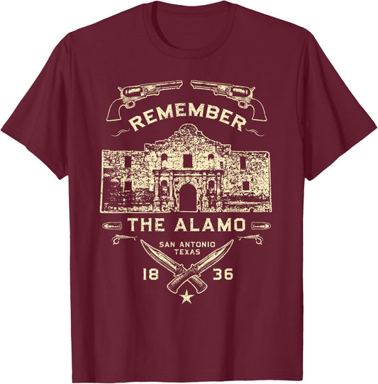 Texas Remember The Alamo San Antonio Pride design T-Shirt - T-Shirt | Maroon