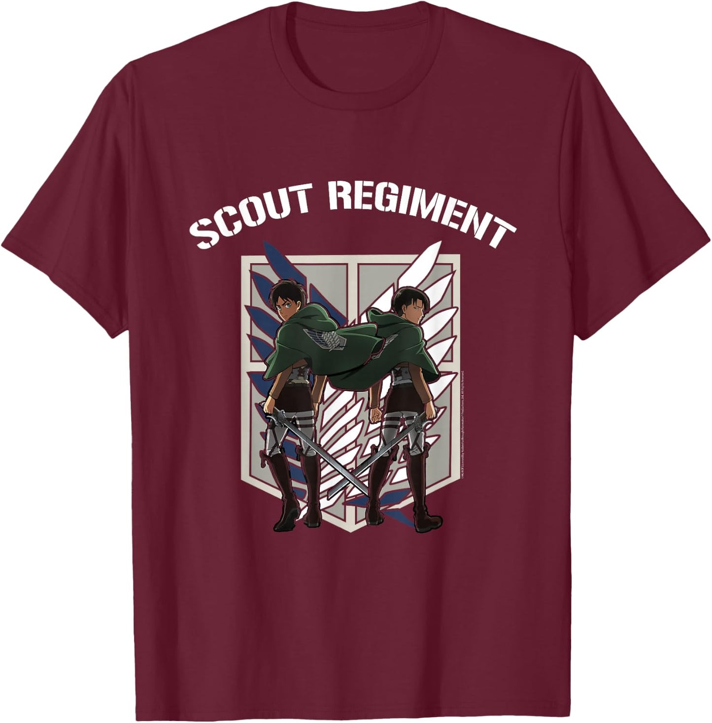 Attack on Titan Survey Corps Scout Regiment Anime T-Shirt - T-Shirt | Maroon