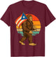 Bigfoot Puerto Rico Flag Retro Boricua T-Shirt - T-Shirt | Maroon