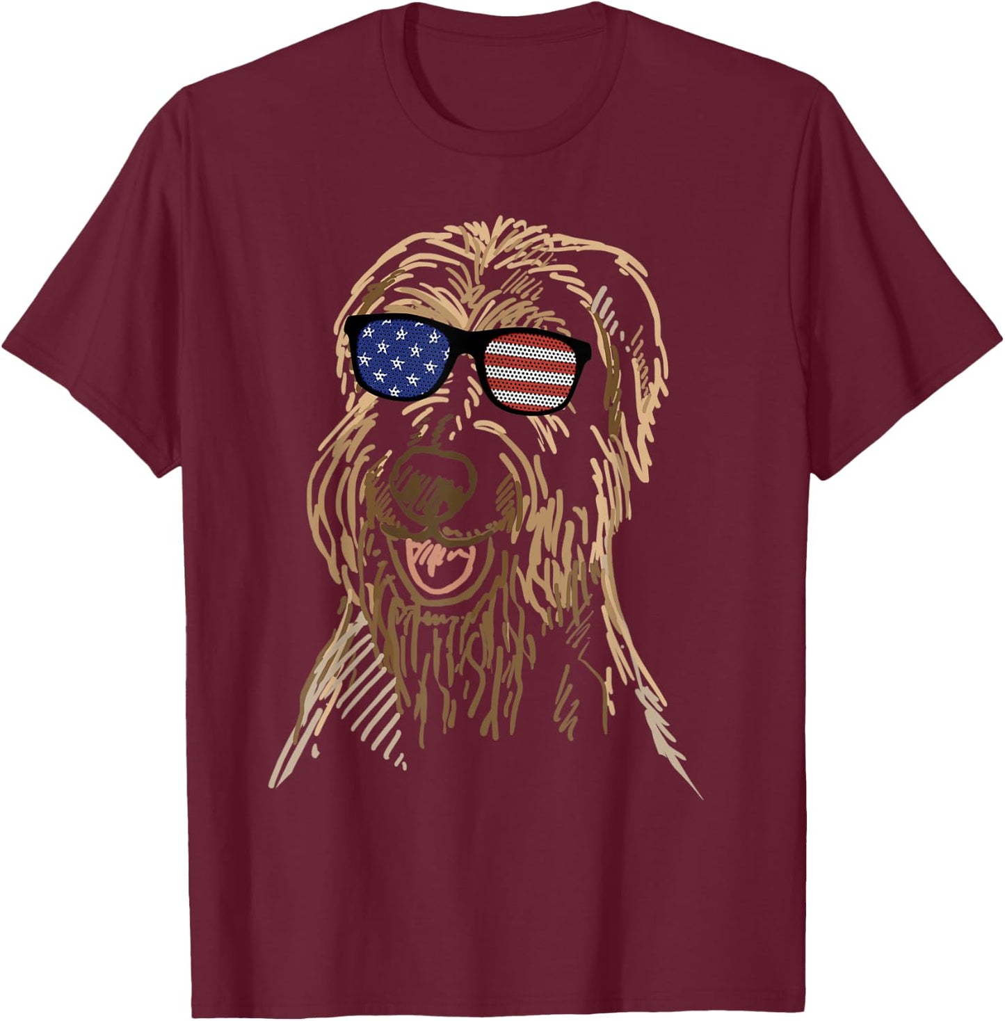 Soft Coated Wheaten Terrier in glasses T Shirt T-Shirt - T-Shirt | Maroon