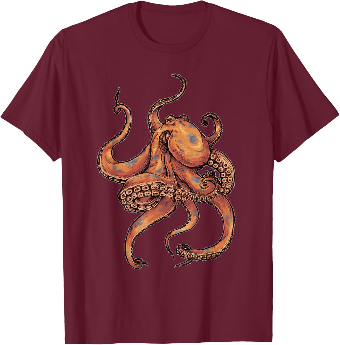 Octopus T Shirt women boys girls kids T-Shirt - T-Shirt | Maroon