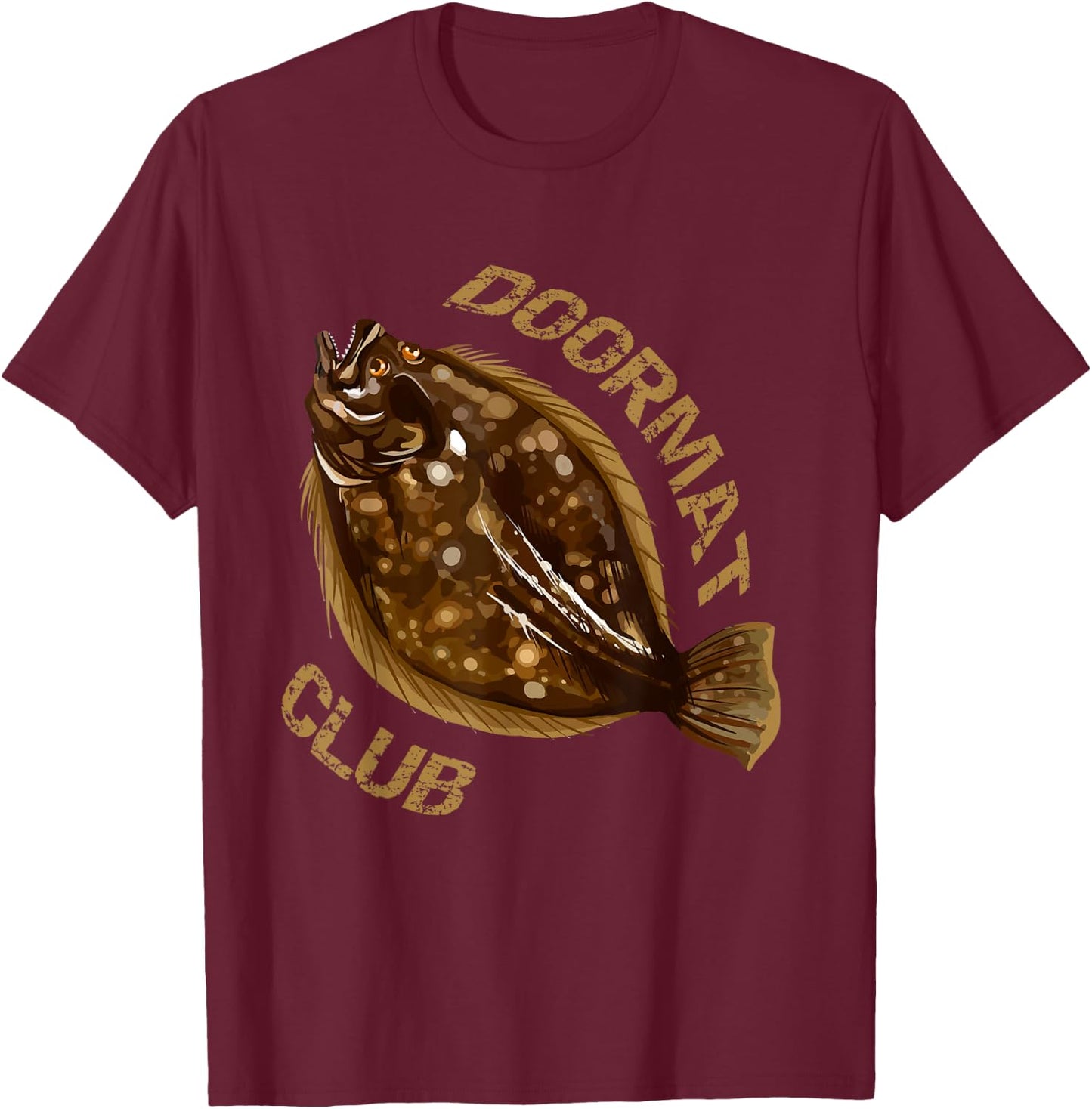 Doormat Club Summer Flounder Fishing T-Shirt - T-Shirt | Maroon