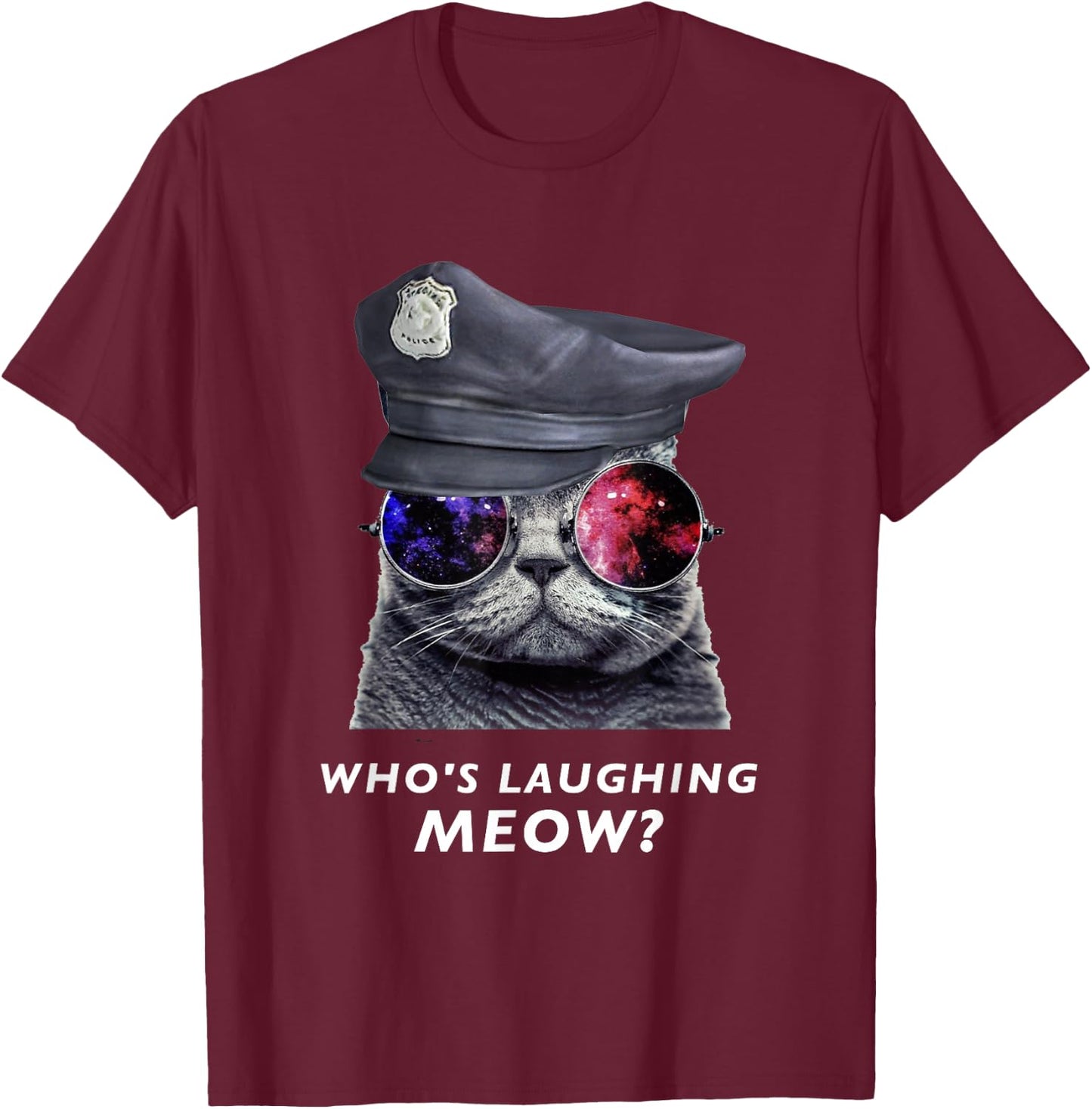 Who's Laughing Meow Shirt - Funny Cat T-Shirt - T-Shirt | Maroon
