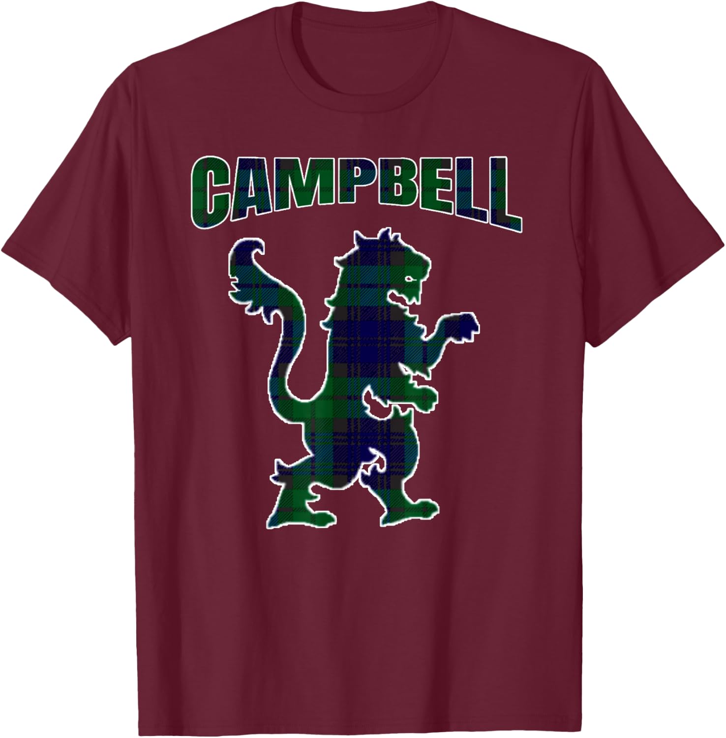 Campbell Clan Kilt Tartan Lion Namesake Scottish T-Shirt - T-Shirt | Maroon