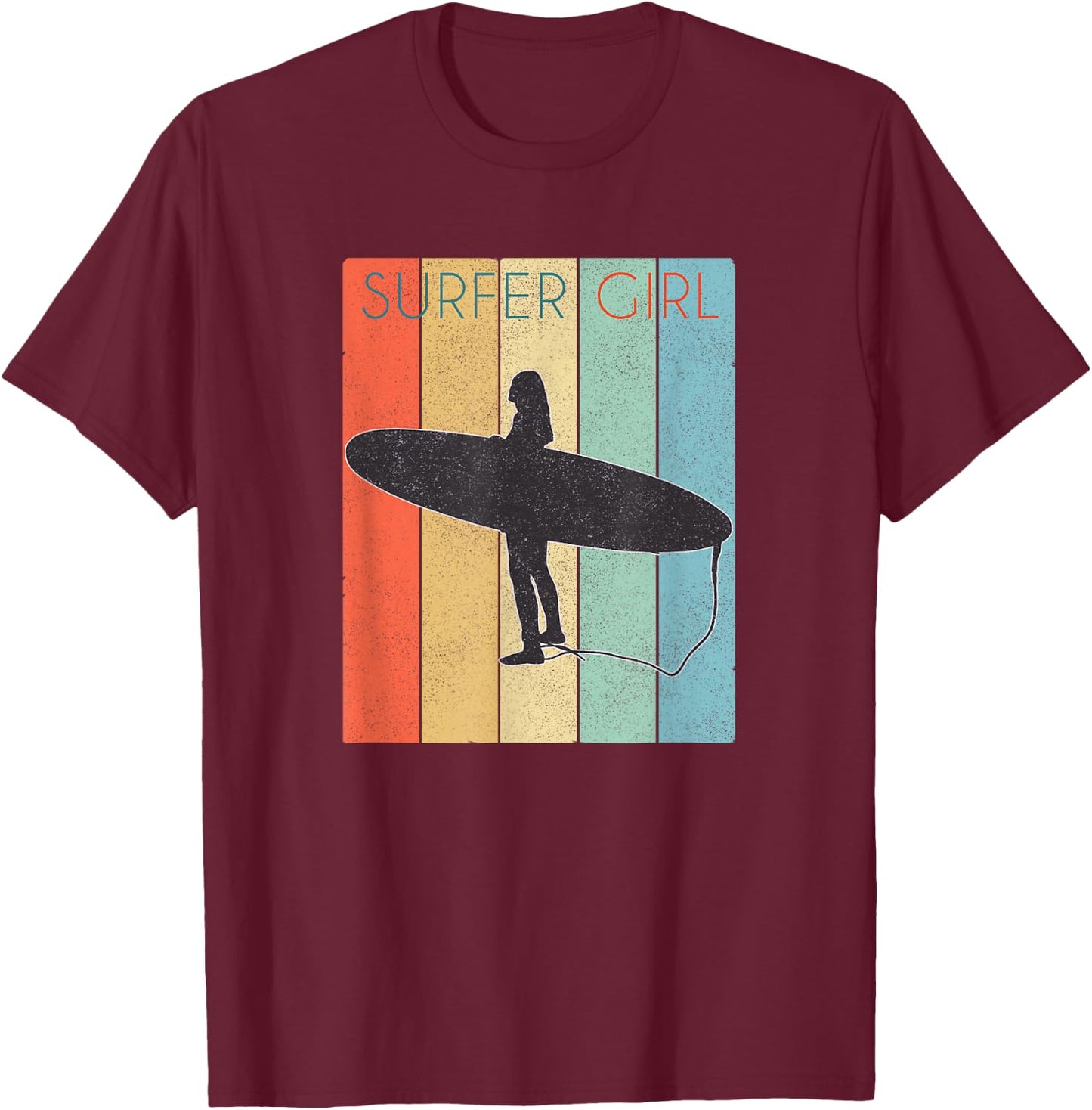 Surfer Girl Surf /Surf Girl Throwback T-Shirt - T-Shirt | Maroon