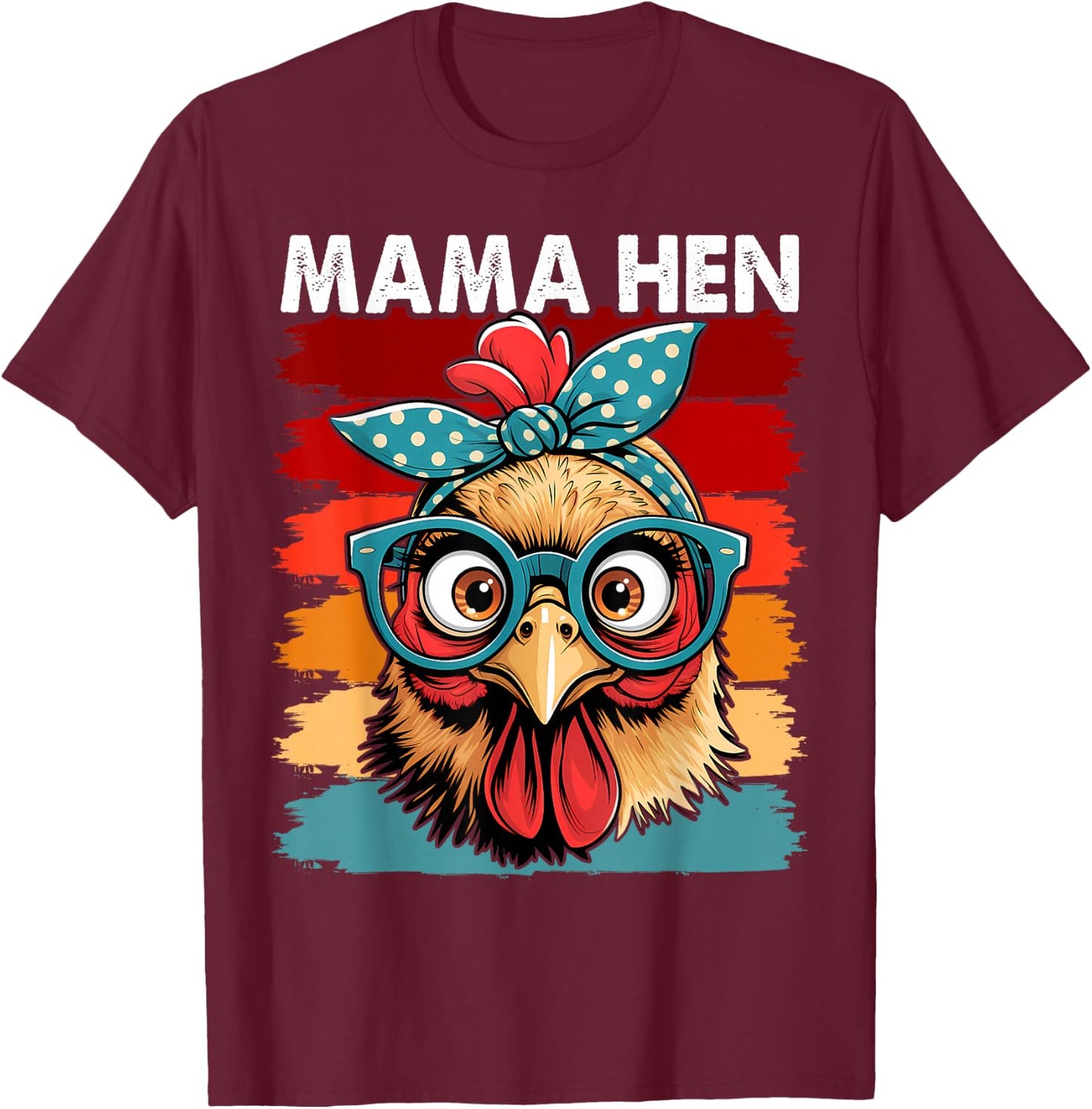 Vintage Mama Hen Chicken for Mom Farm T-Shirt - T-Shirt | Maroon