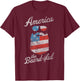Patriotic American Flag Beard Shirt America The Beard-iful T-Shirt - T-Shirt | Maroon