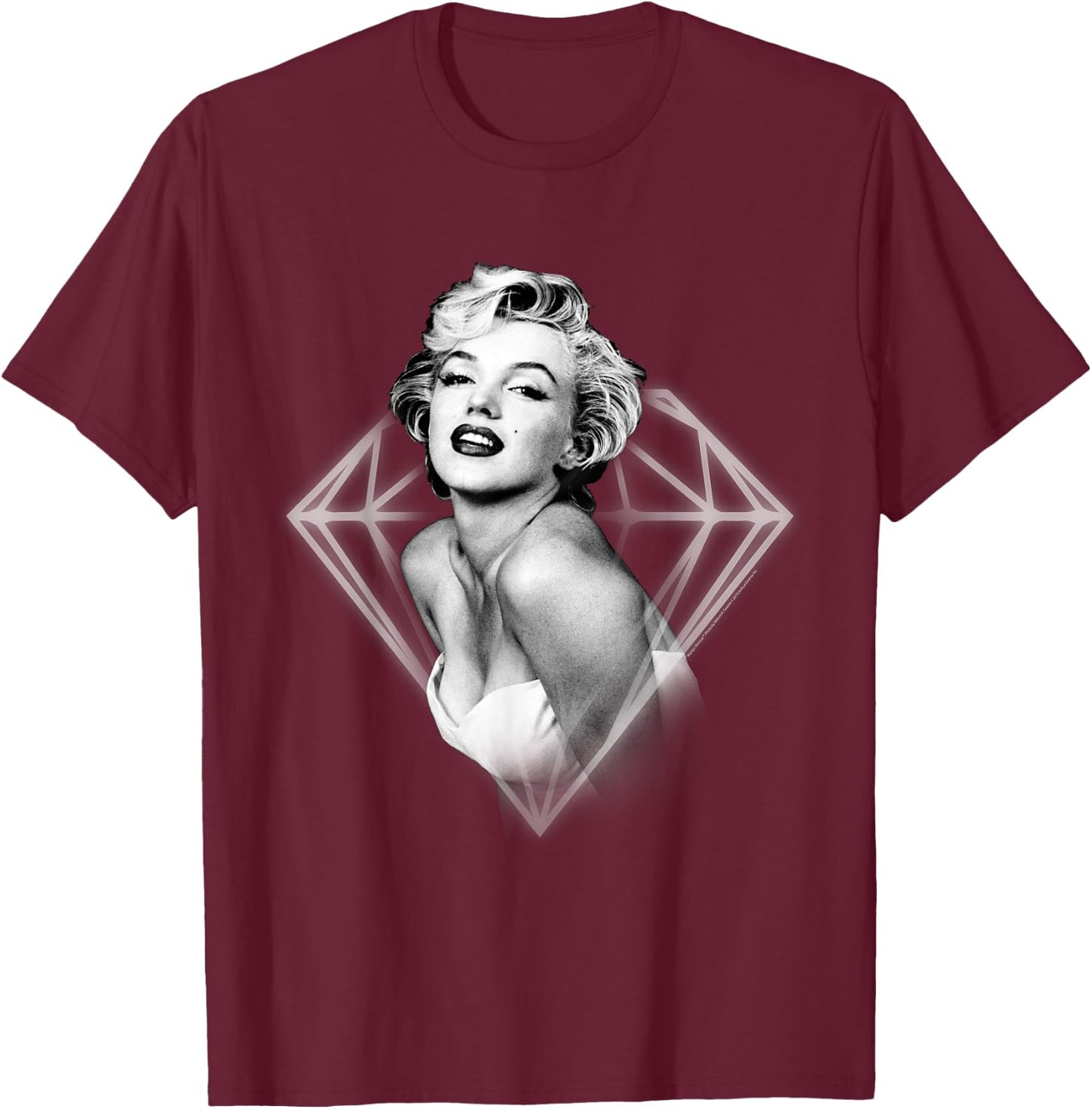 Marilyn Monroe Glowing Diamond T-Shirt - T-Shirt | Maroon