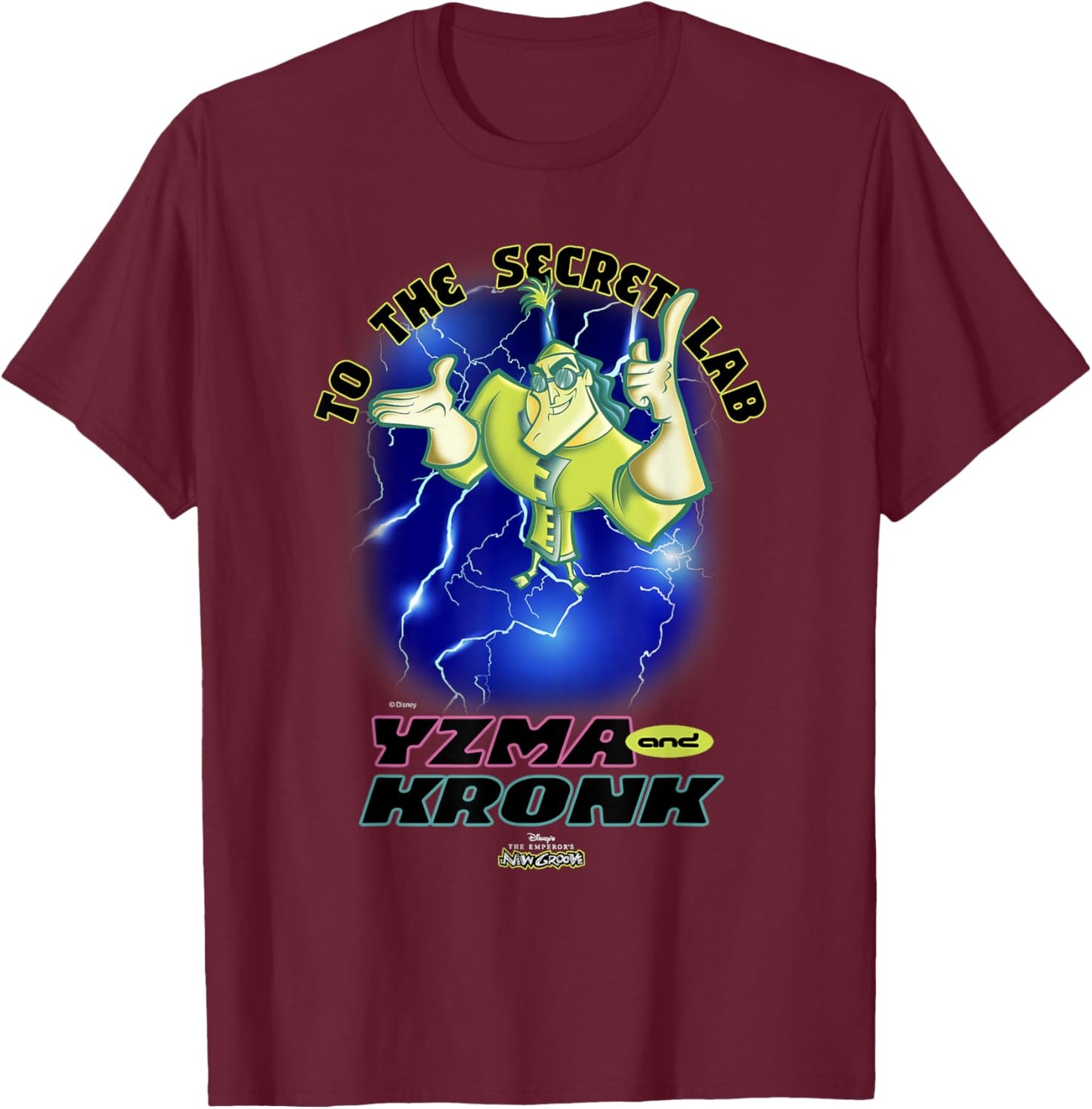 Disney The Emperor's New Groove to The Secret Lab Distressed T-Shirt - T-Shirt | Maroon