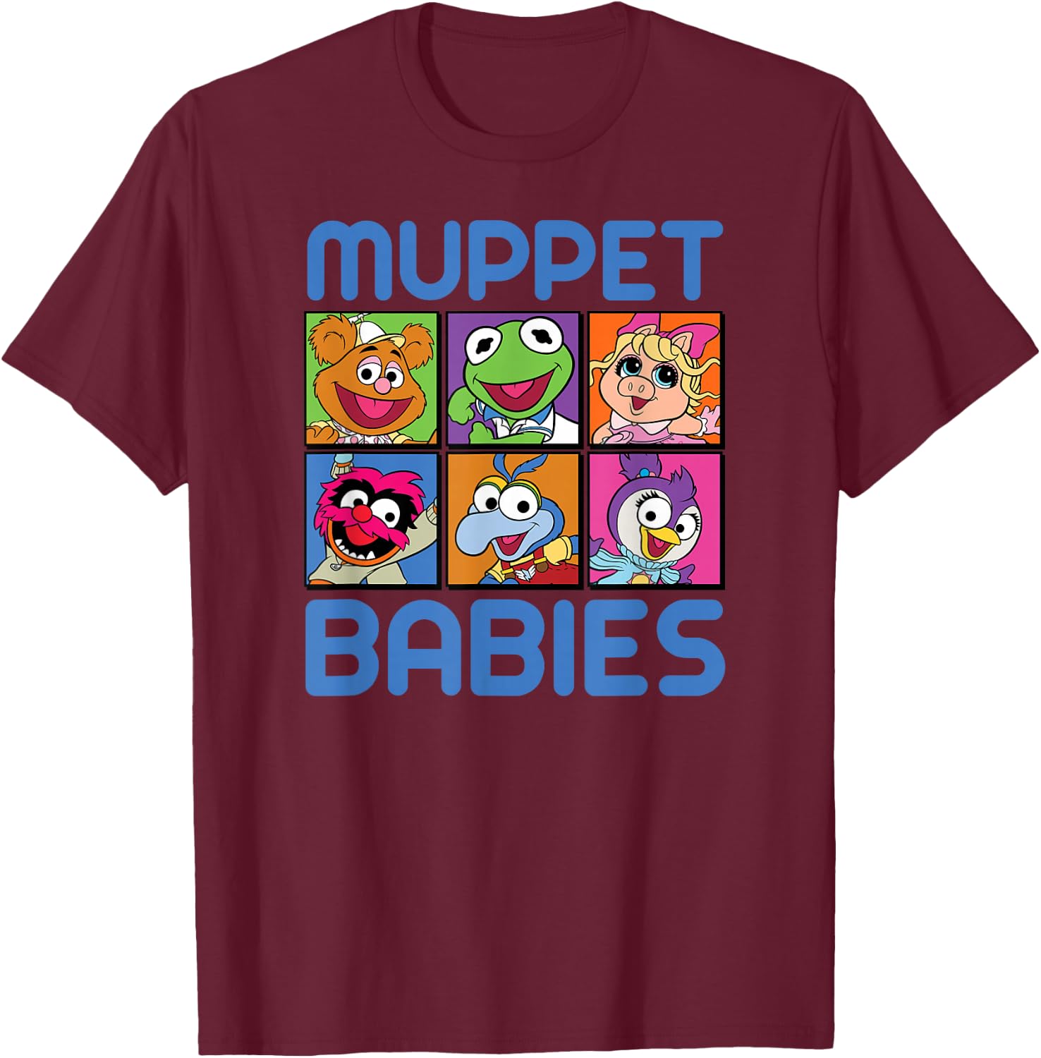 Disney - Muppet Babies Squares T-Shirt - T-Shirt | Maroon