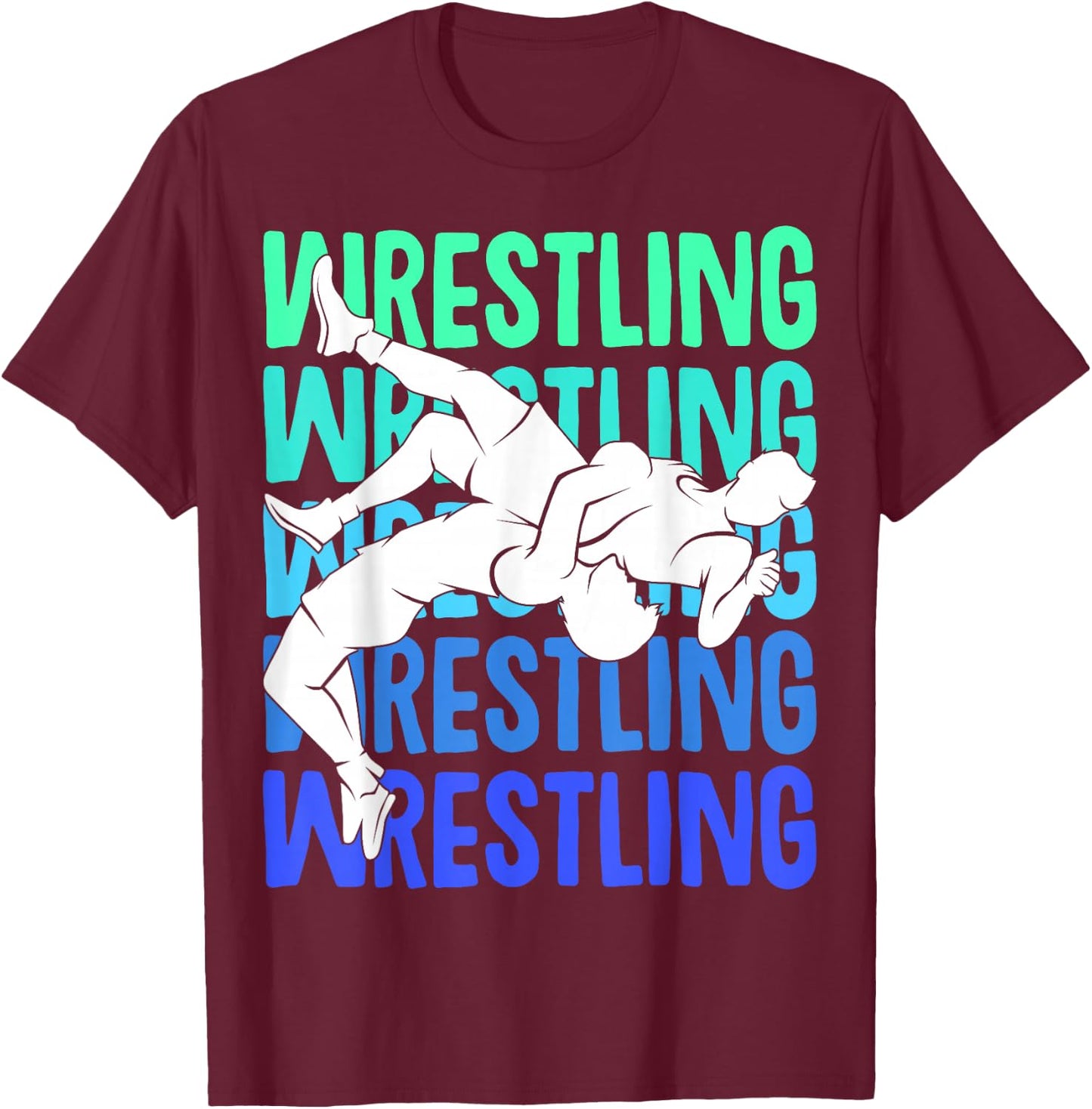 Wrestler Wrestling Men Boys Kids T-Shirt - T-Shirt | Maroon