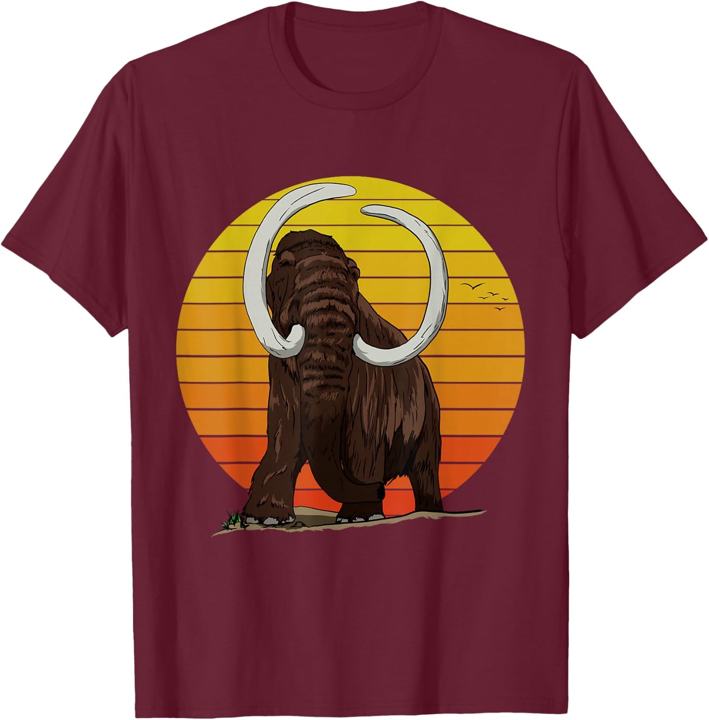 Woolly Elephant with big Ice Age Sun Gift for Mammoths T-Shirt - T-Shirt | Maroon
