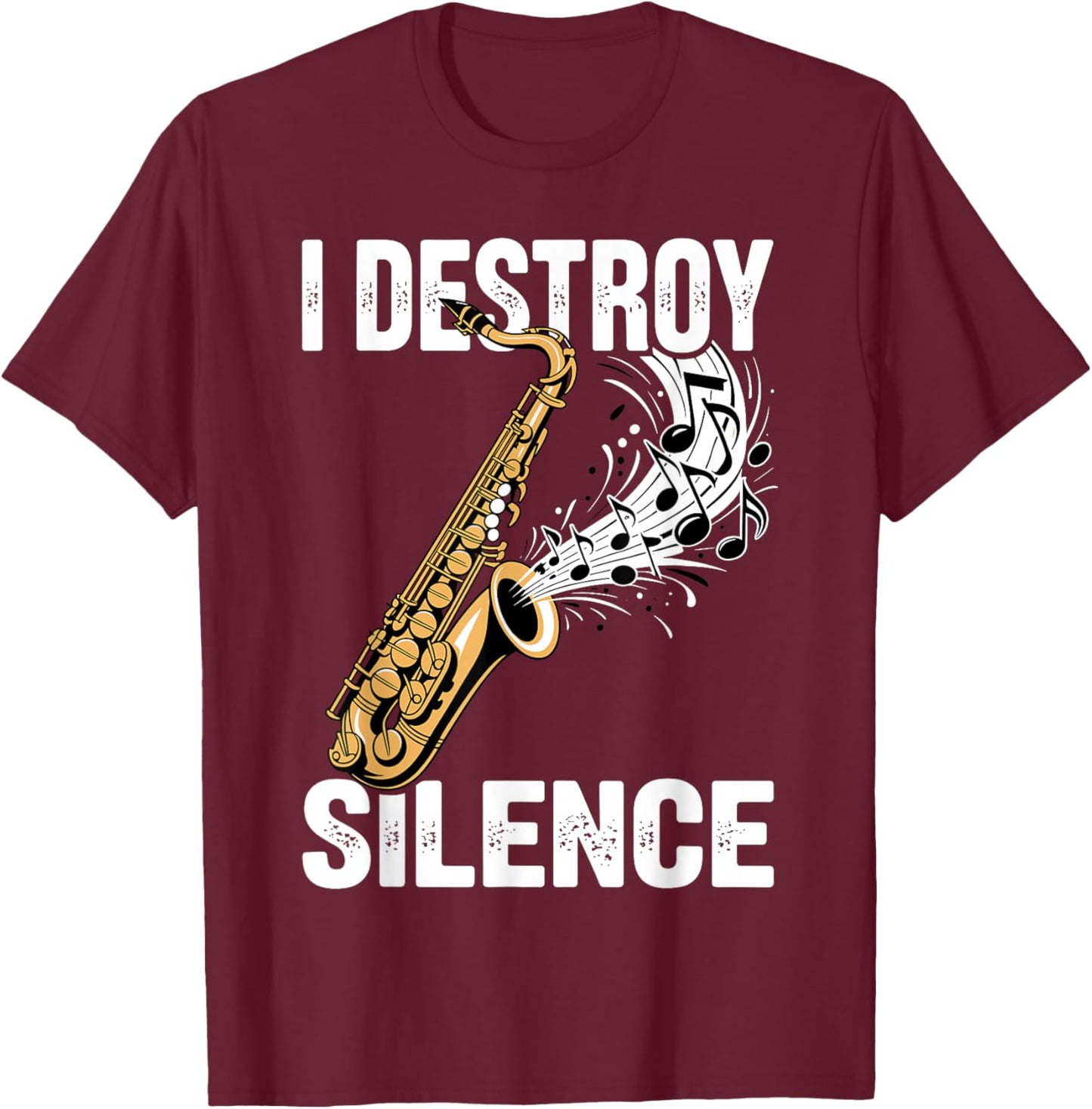 Saxophone Art Women Saxophone Player Jazz Music Sax T-Shirt - T-Shirt | Maroon