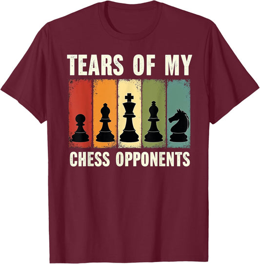 Tears of my Chess Opponents Player King Queen T-Shirt - T-Shirt | Maroon