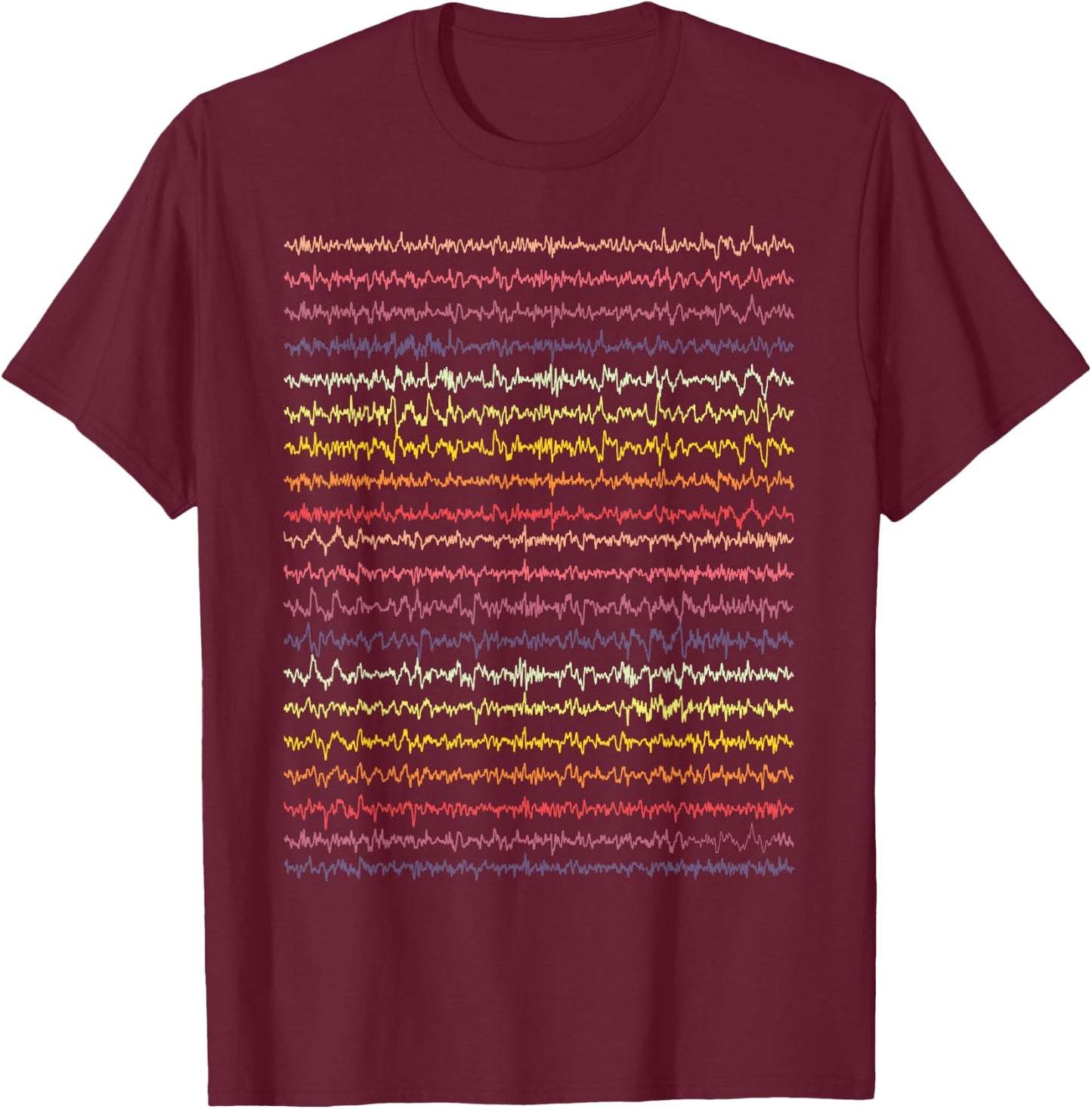 Brain Waves T-Shirt - T-Shirt | Maroon